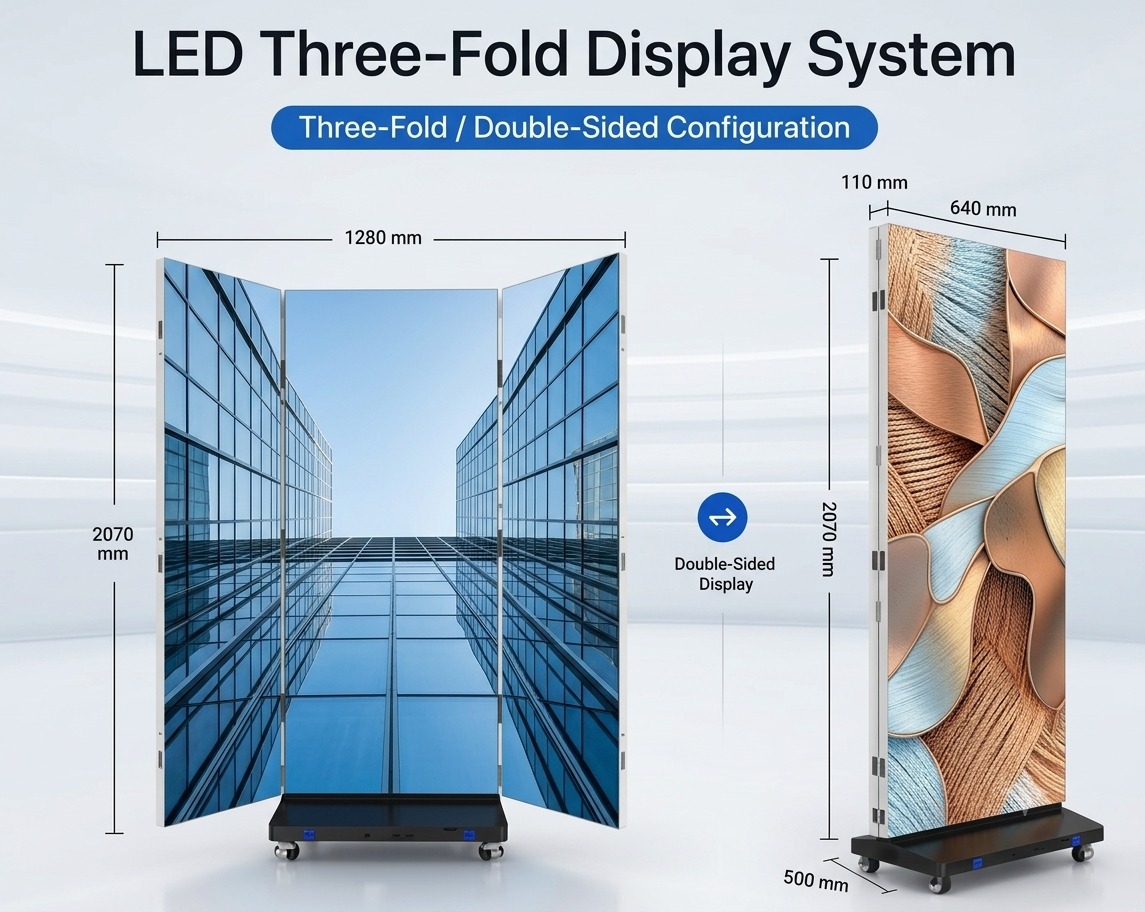 Tri-Fold LED Poster Display for LED Screen Displays
